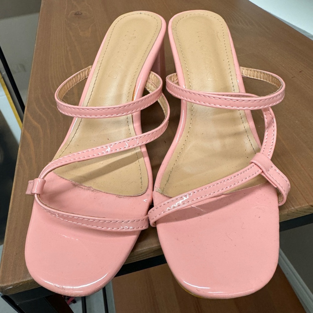Cute small heal pink strappy sandal